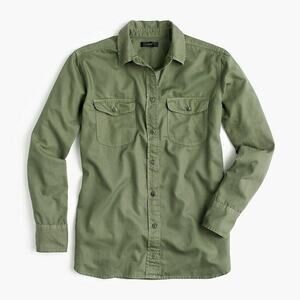 J. Crew Small Boyfriend Utility Shirt Olive Green